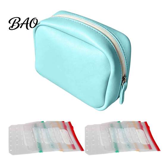 Weekly Pill Planner for Commuting A8 Waterproof Travel Organizer with 7/14 Zippered Pouches, Small Pouch Daily Supplement Travel, Portable Loose Leaf