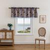 Embroidered Floral Sheer Curtain Panel Kitchen Window Farmhouse Style Short Valance In Black Gray Brown Red Navy