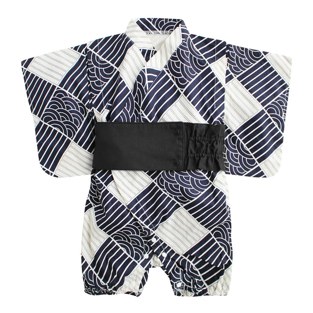 SLINX Baby Short Coverall for Girls and Japanese Baby Summer Baby Shower HF4 Romper, Sleeve, Yukata/Jinbei, Boys, Pattern, Clothes, Pajamas, Festival,