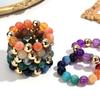Fashion Acrylic Big Round Beaded Bracelet for Women Simple Glitter Colorful Handmade Strechy Bracelets Jewelry Accessories Gift