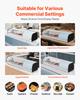 VEVOR Sushi Display Case Refrigerator, 52L Commercial Sushi Case, 5-Pan Countertop Showcase with Curved Glass, LED Lighting