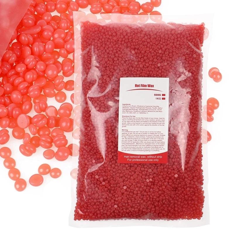 1000g Hard Wax Beans Solid Hair Remover No Strip Depilatory Hot Film Wax Bead Hair Removal for Full Body Bikini Face Leg Eyebrow