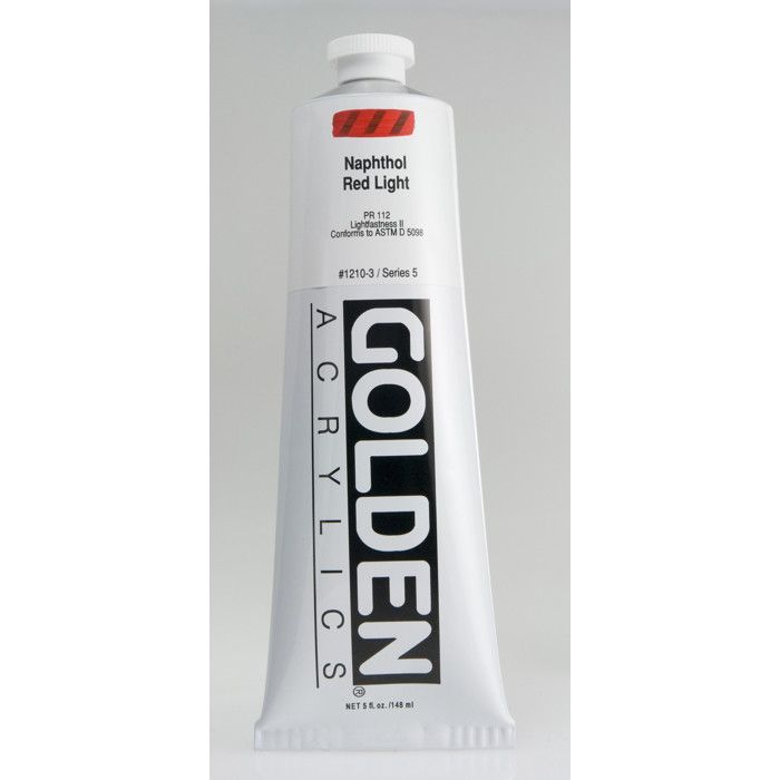 Acrylfarbe - GOLDEN - Naphthol Rot Hell - 150ml - Rot - Hohe Lichtbeständigkeit