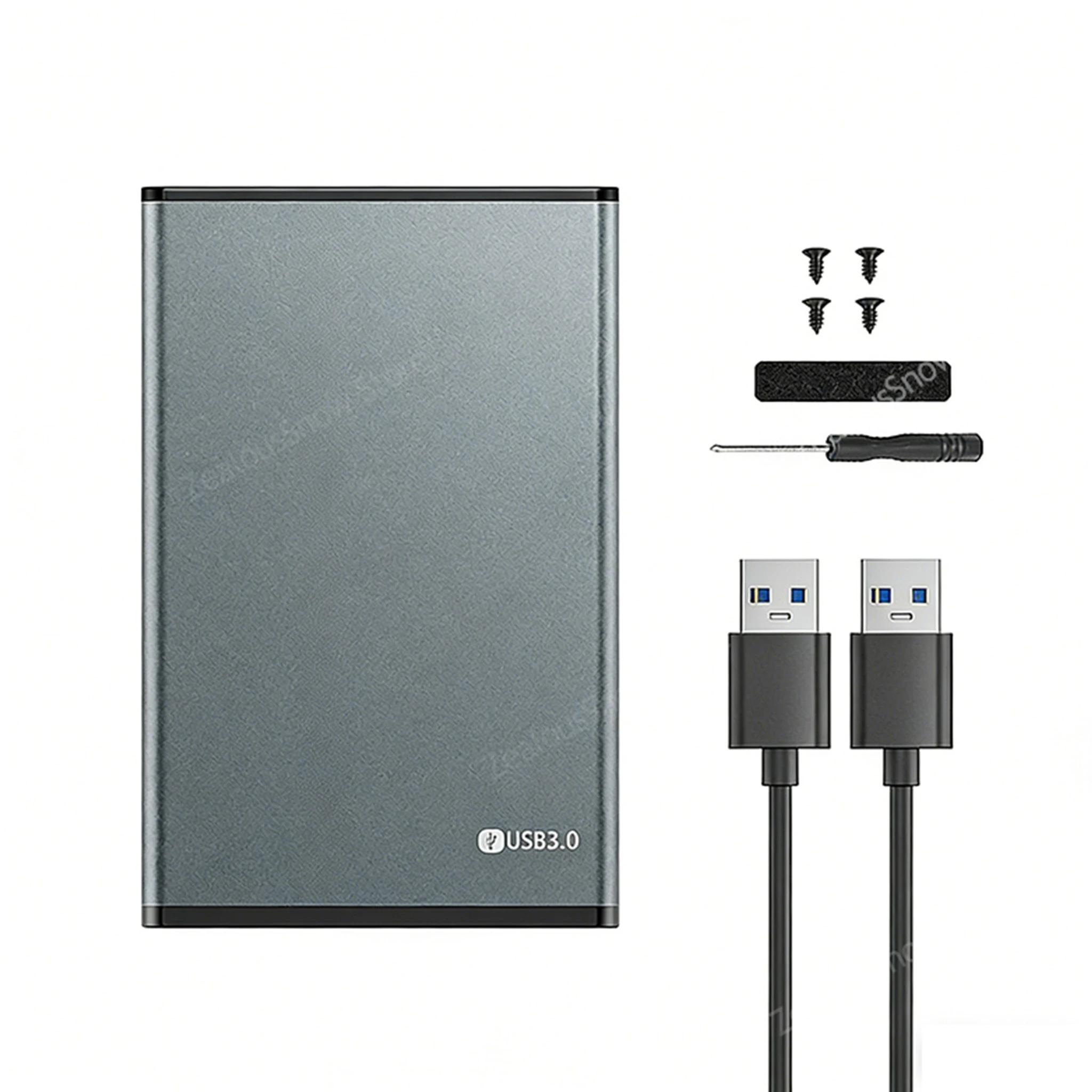 

Корпус для 2,5-дюймового HDD/SSD-накопичувача, адаптер SATA на USB 3.0 5 Гбіт/с, корпус з алюмінієвого сплаву для зовнішнього жорсткого диска для ПК сірий колір