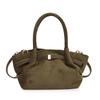 Niche design suede portable tote bag trendy retro wing bag pleated large capacity underarm shoulder bag