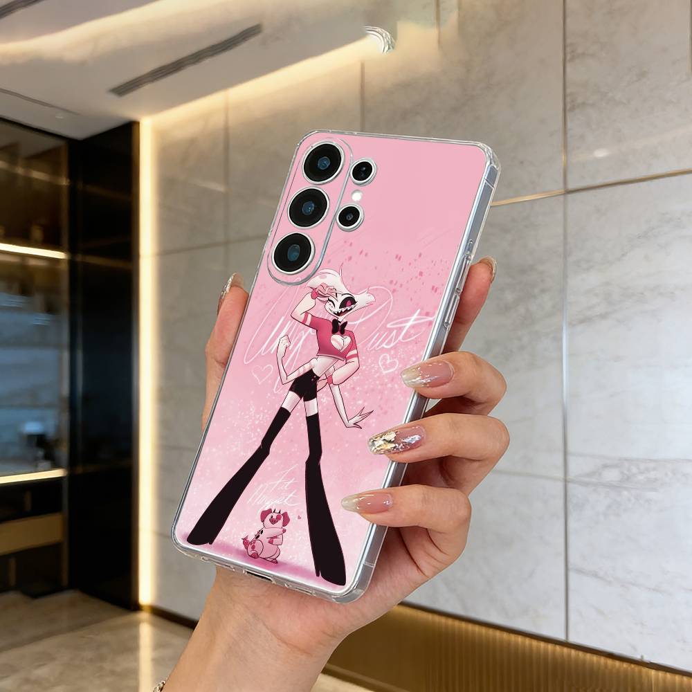 A-Angel Dust H-Hazbin H-Hotel Phone Case For Samsung S25,S24,S21,S22,S23,S30,Ultra,S20,Plus,Fe,Lite Transparent Cover Samsung S235G