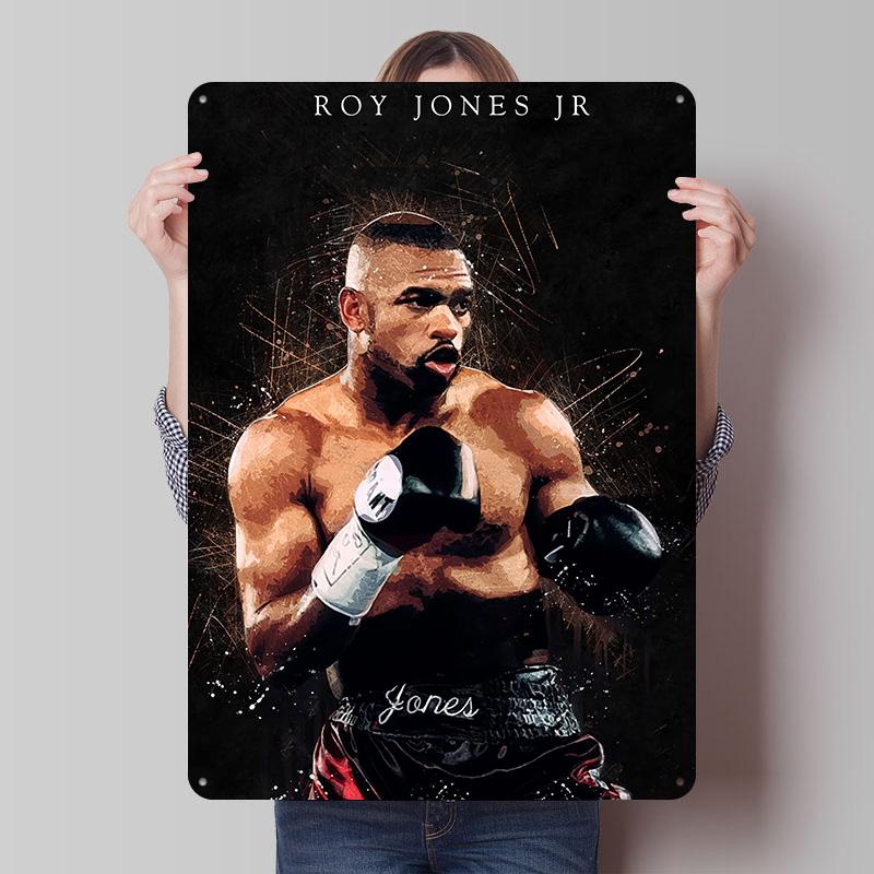 Roy Jones Jr Boxer Metal Posters Custom Vintage Metal Signs Wall Art Retro Tin Plaque for Man Cave Decoration Bedroom Desk Decor