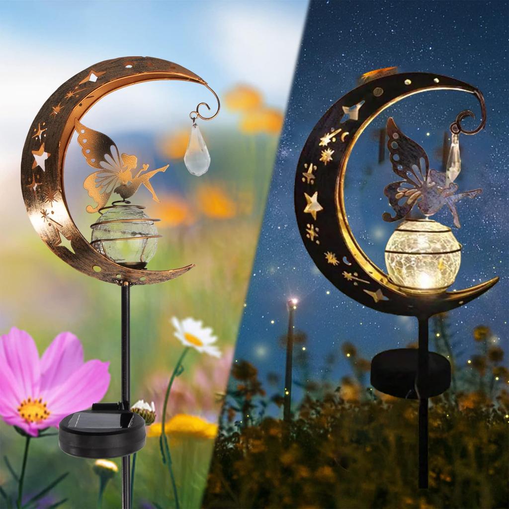 Stijlvolle Tuinverlichting, Slingerverlichting voor Gazons en Tuinen, Tuindecoraties, Kerstdecoraties, Buiten op Zonne-energie, Wit Licht (Maandelijks)