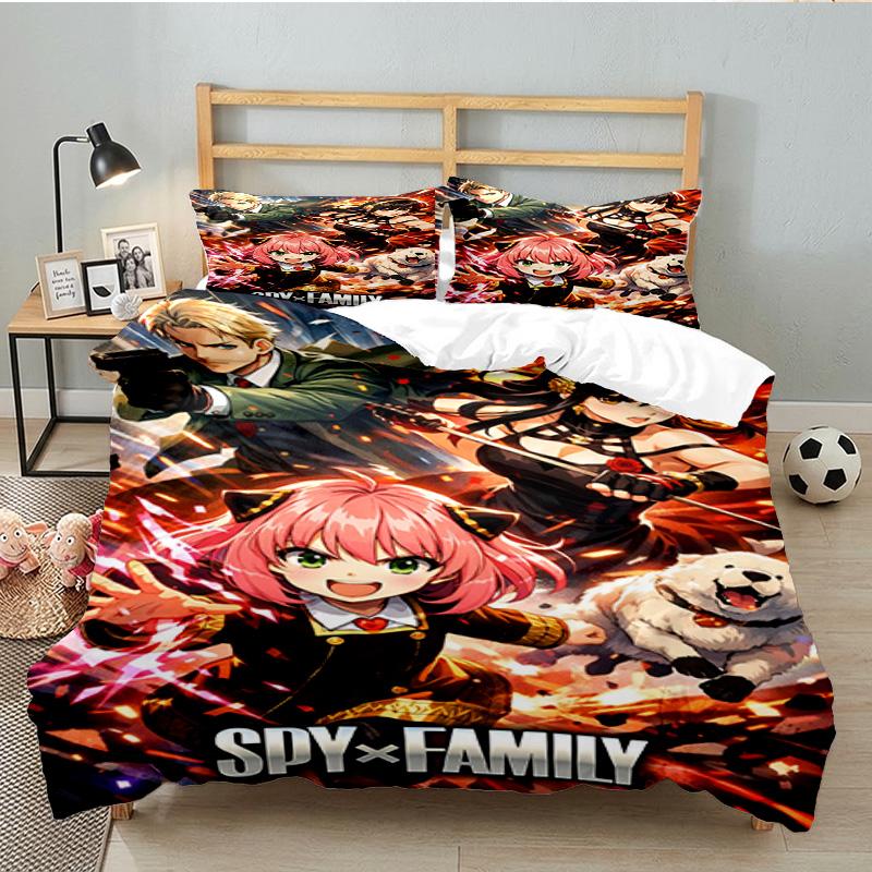 Fantasy Battle Anya 3pcs Bedding Set,Including 1pc Duvet Cover And 2pcs Pillowcases Perfect Gift for Christmas,Ideal for Bedroom, Dormitory