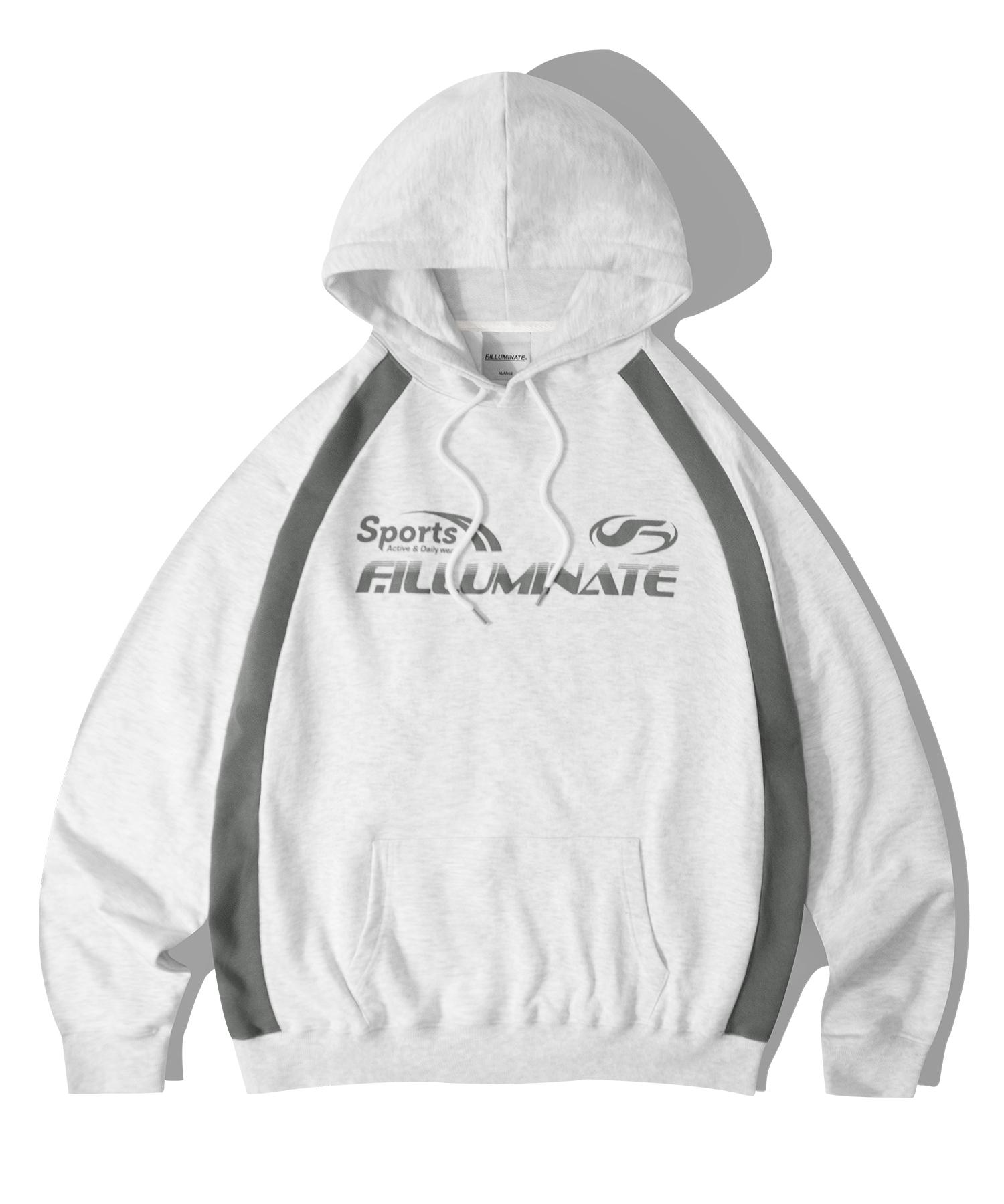 Illuminate Oversized Sporty Logo Hoodie - Light Grey Light Grey/L