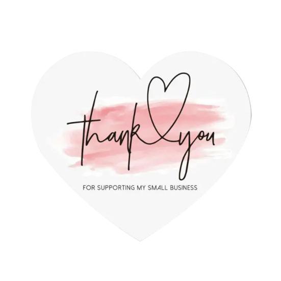 Yousheng 150 Pcs Love Heart Shaped Thank You Cards 2.36 X 2.76 Inch Blank Notecards Greeting Cards for Wedding Baby Shower Small Business