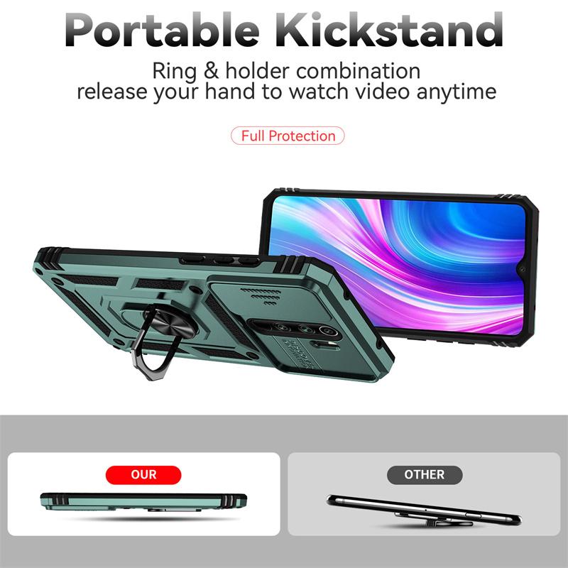 Für Xiaomi Redmi Note 8 Pro Hülle Stoßfest Panzer Handyhüllen Für Redmi Note8 Note 8Pro Schiebe Kamera Schutz Ringhalter Abdeckung