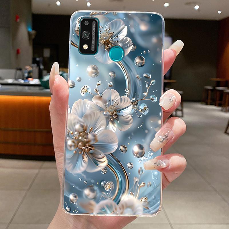 For Honor 9X Lite JSN-L21 JSN-L22 JSN-L23 Case Clear Fashion Butterfly Flowers Soft TPU Silicon Cover Honor 9XLite Phone Casing