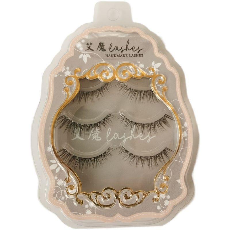 Aimo - Set aus 3 Paar: Natürliche, zarte künstliche Wimpern