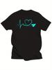 Heartbeat Paper Airplane Graphic Tee Men Casual Cotton Short Sleeve Daily Round Neck T Shirt
