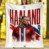 1pc Haaland1 Theme Blanket - Digital Print, Polyester, Cozy for All Seasons, Perfect for Outdoor, and Travel