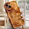 Phone Case: 2D Flat Design Suitable for iPhone 18 17 16 15 14 13 Pro Protective Case, Couple Style, Gold Fluid, Christmas and Halloween Gift
