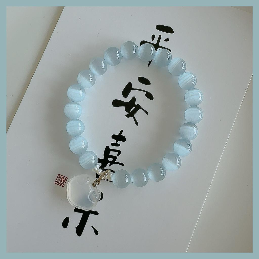 opal black agate chalcedony safety lock water drop bracelet small fresh simple bracelet fashion niche versatile jewelry