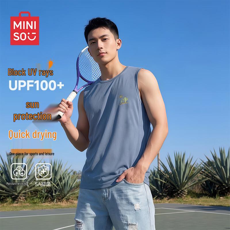 

MINISO Men s Lightweight Quick-Dry Fitness Tank Top M