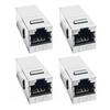 4Pieces Cat7 8P8C RJ45 Inline Shielded Module Coupling with Keystone Female To Female Networking Cable Connectors