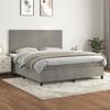 VidaXL Divan Bed and Mattress Light Grey 160x200cm Velvet - Model 3142911