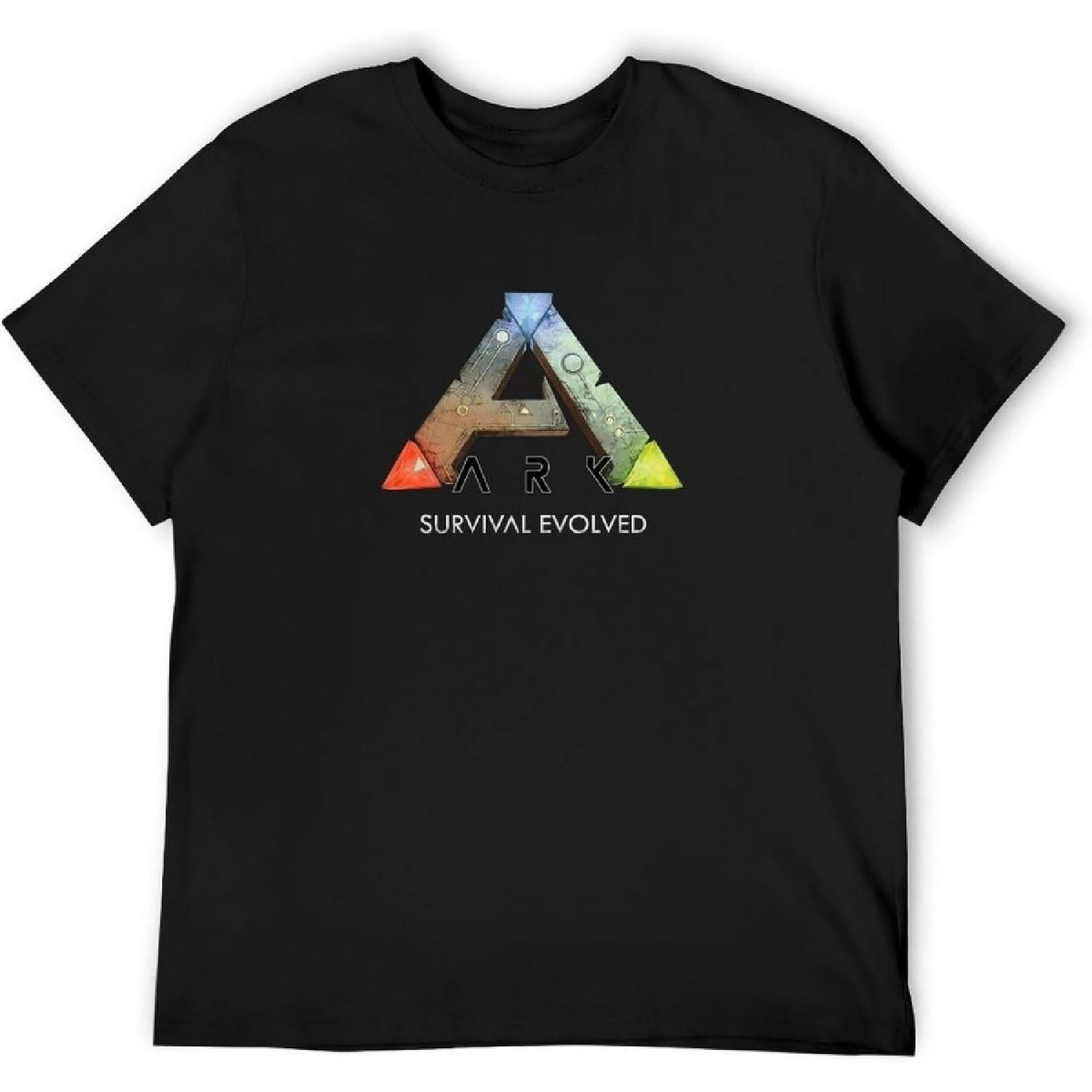 XIANGCUIJIAO Ark Survival Evolved T Shirt Ark Survival Evolved Printed Funny Short Sleeve Summer 100% Cotton Black S