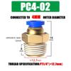 10PCS Pneumatic Air Connector Fitting PC 4mm 6mm 8mm 10mm 12mm Thread 1/8" 1/4" 3/8" 1/2" Hose Fittings Pipe Quick Connectors Ventilation Valves 4