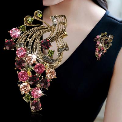 Broche de flores colorido creativo para mujer, abrigo de moda, suéter, cuello, hebilla, bufanda de seda, accesorios de regalo