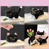 Adorable Original Bad Smiling Cow Cat Plush Keychain Cute Black Cat Accessory Gift