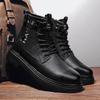 Luxury Men Boots Genuine Leather Winter Vintage Style Ankle Boots Men Lace Up Motorcycle Footwear Brand Casual Winter Men Botas