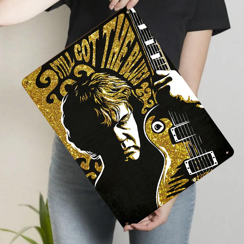 

Rock Guitarist Metal Tin Sign Wall Art Decor Music Theme Creative Gift for Home 20x30cm（7.8x11.8inch）