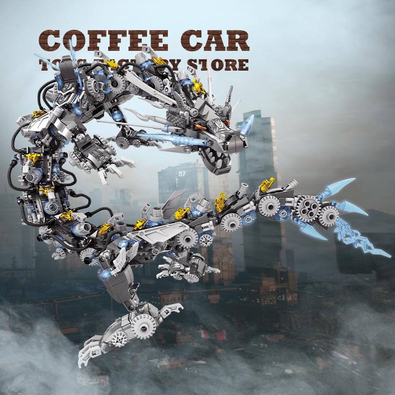 Mechanical Animal Building Bricks MOC Set Mech Dragon Blocks Children Toys Mecha Elk 3D Model Adult Boys Kids Birthday Gifts NEW