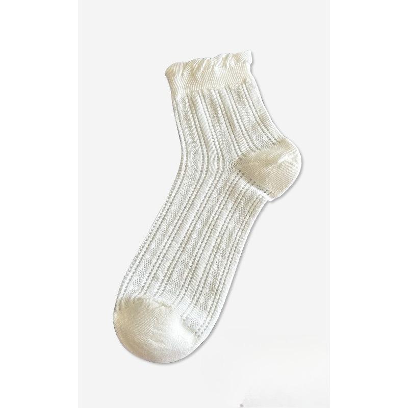 

Летние тонкие носки до середины икры, кружевные шелковые носки, дышащие, влагоотводящие, устойчивые к запаху носки из чистого хлопка, противоскользящие и универсальные носки 1 pair