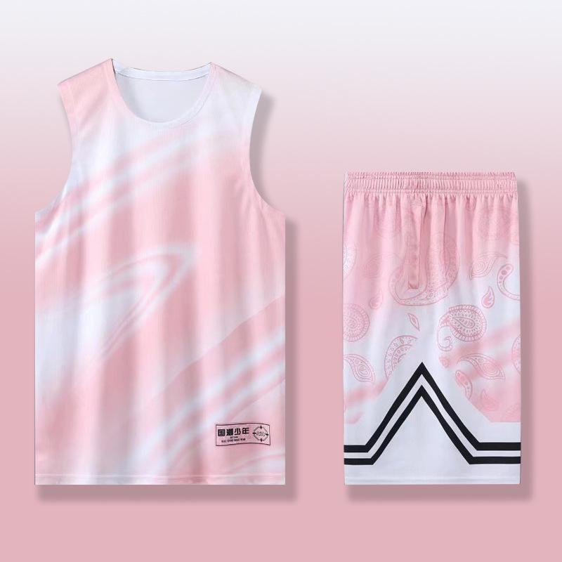 

Женский и мужской розовый баскетбольный комплект: Настраиваемая джерси и жилет для тренировок или соревнований XL