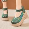Fashion GKTINOO Retro Round Toe Thick Soled Shoes For Spring Summer 2025 New Genuine Leather Pumps Women's Flat Platform Shoes