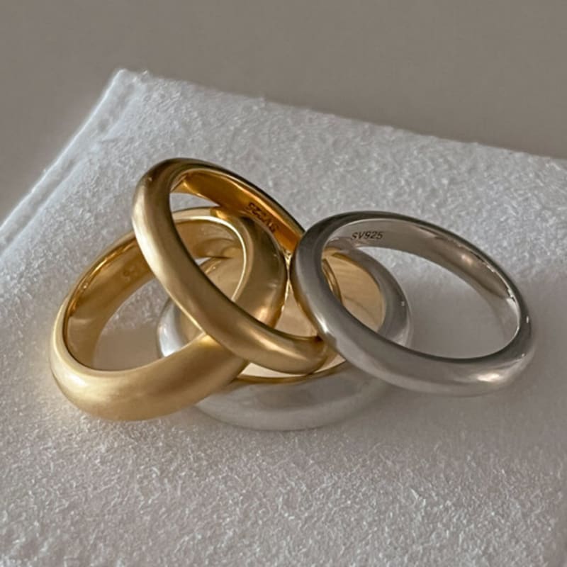 BettyU 925silver 5mm matte engagement ring