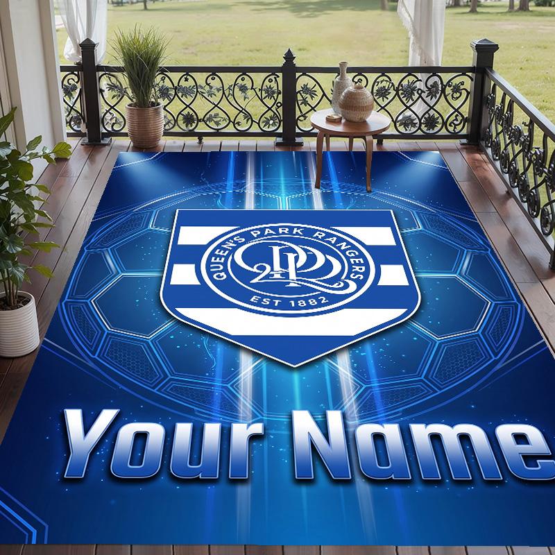 Custom Text Printed Rug Queens Park Rangers FC Non Slip Floor Carpet For Home Room Decor