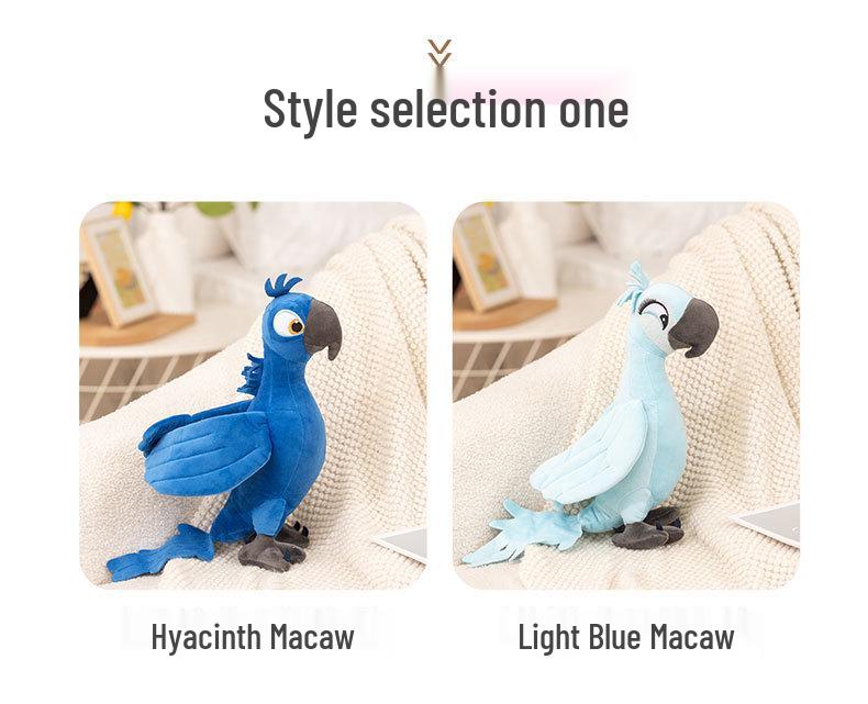 Realistic Small Macaw Plush Toy Couple - Cute Bird Figurine Doll Gift Ornament