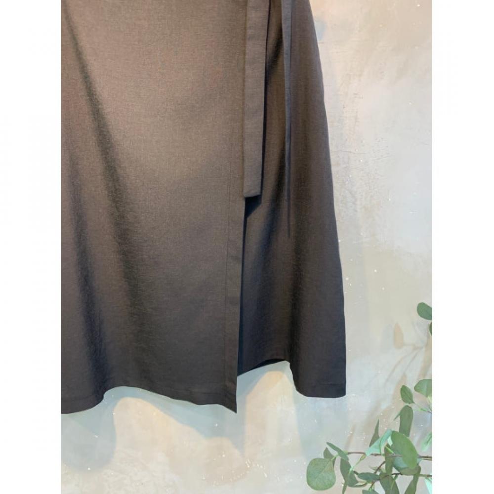 C S In The Room Wrap Tie baCk bandIng Long Skirt One Color