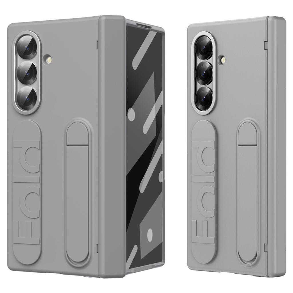 For Samsung Galaxy Z Fold7 5G Case Kickstand Wristband PC Phone Cover with Tempered Glass Film