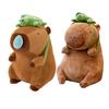 Capybara Plush Doll Soft Stuffed Animal Pillow Comfortable Hugging Toy with Cute Turtle Accessory Cozy Cushion Gift for Kids Adults
