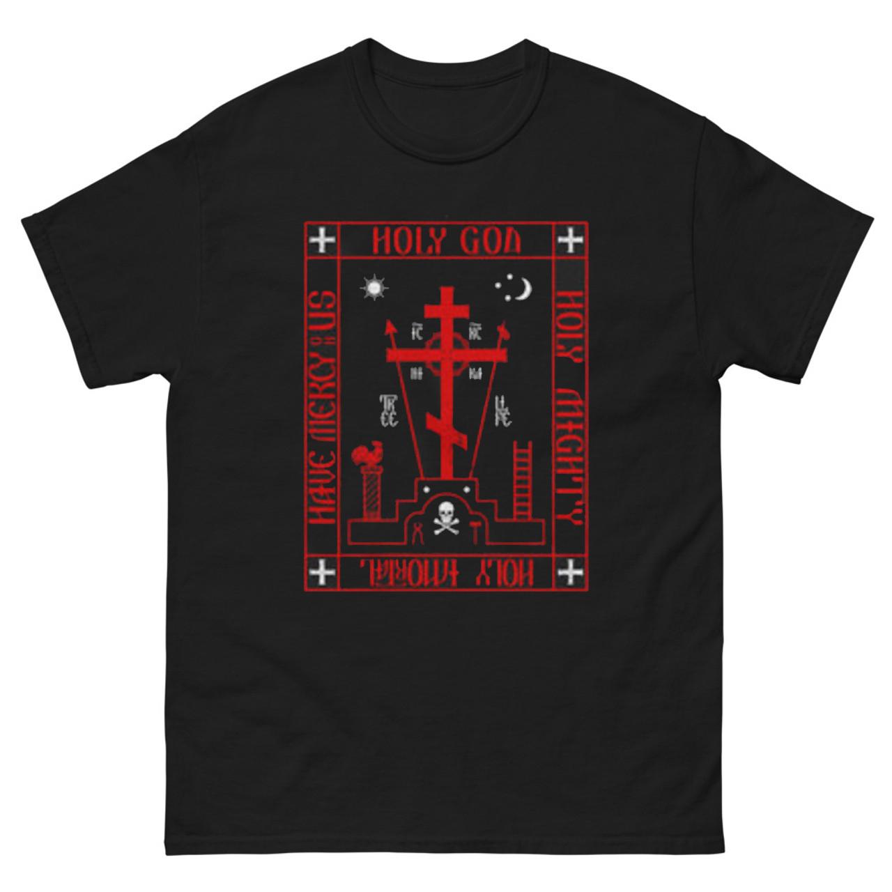 

Holy God, Holy Mighty, Schemamonk Schema Cross Orthodox T-Shirt 100% Cotton O-Neck Short Sleeve Casual Mens T-shirt Streetwe... 5XL різнокольоровий