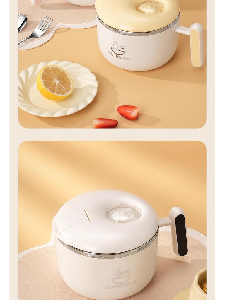 Portable Stainless Steel Noodle Bowl with Lid - Student Lunch Box Edition
