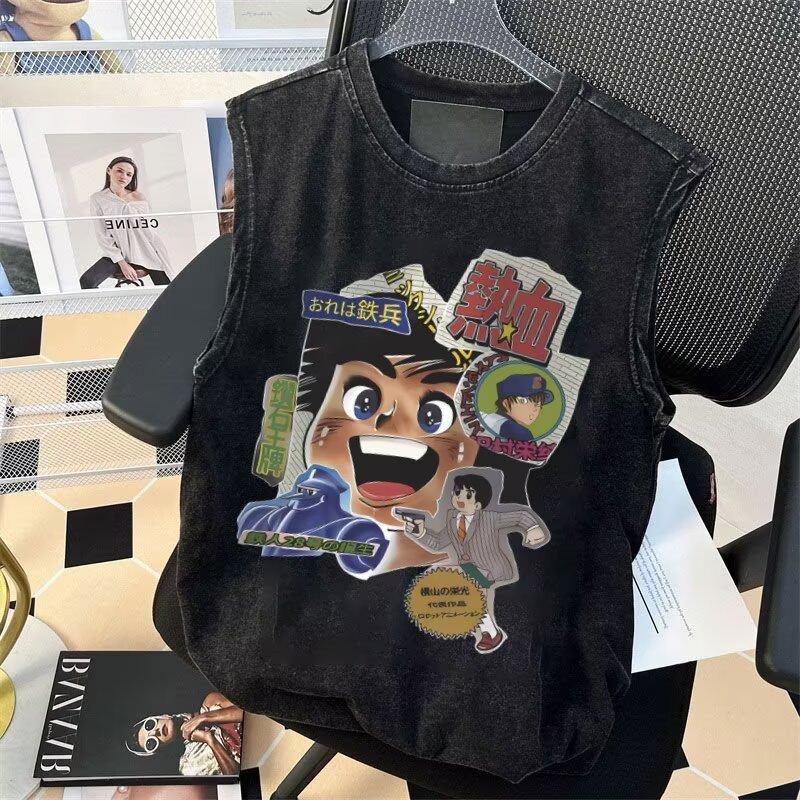 

Уникальный Крутой Хип-Хоп Дизайн Свободный Безрукавный Жилет Модный Бренд Безрукавная Майка Свободный Жилет Футболка с Принтом 5XL серый