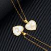 Gold Shell Pendant Necklace with English Alphabet - European & American Trend In Titanium Steel Chain