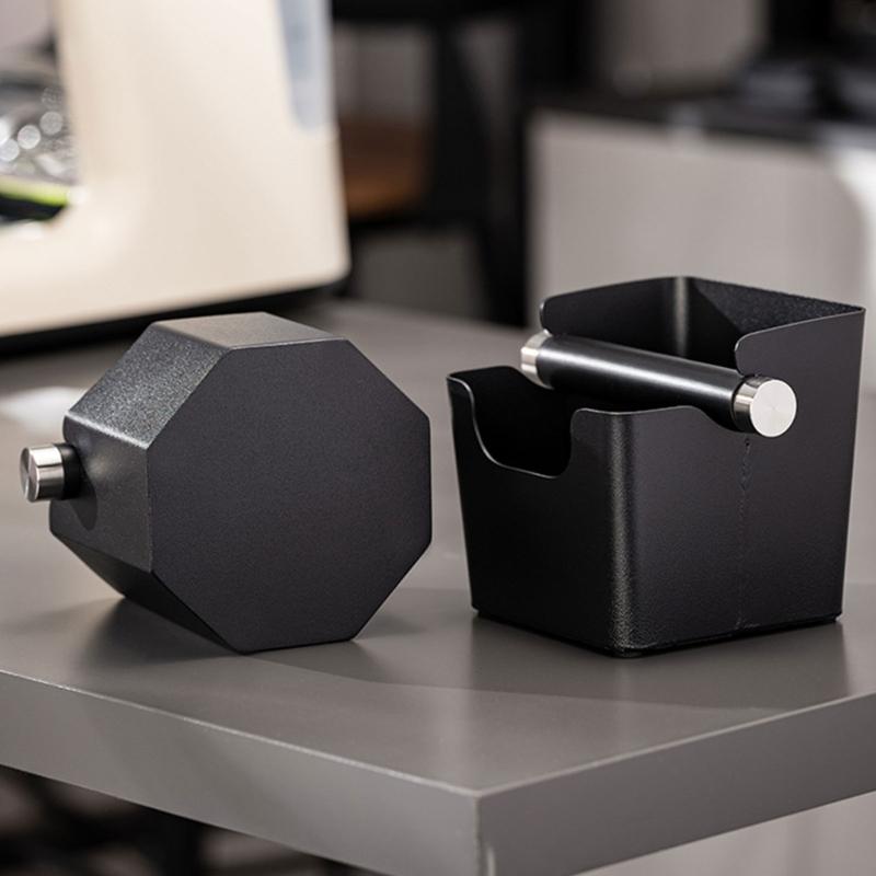 Small Coffee Grounds Box Stainless Steel Espresso Dump Bin Coffee Knock Box Coffee Waste Box Coffee Accessories