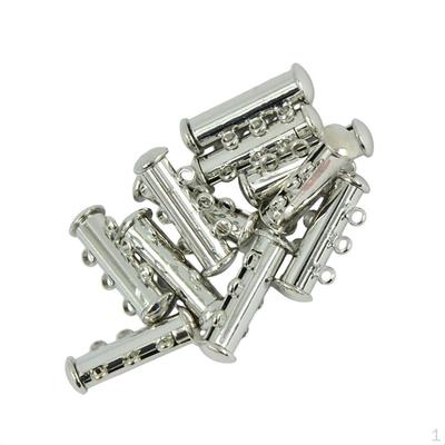 10x silber 3 Strang Magnetische Schieber Rohr Verschlüsse Schmuck Finden Armband DIY