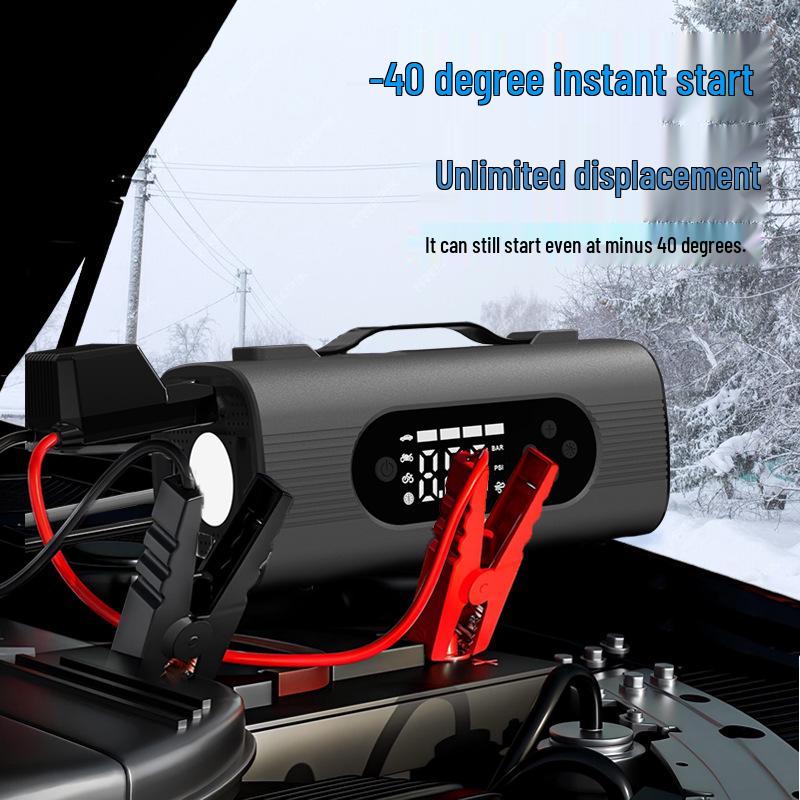 Multi-Function Car Power Bank: Jumper Cables, Vacuum, Blower, Tire Inflator - 8-in-1 Portable Device