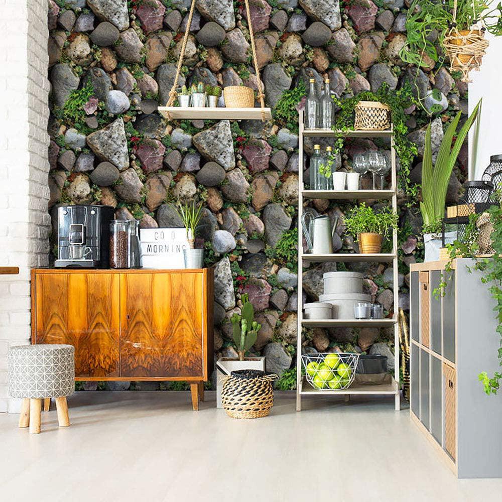 Self Adhesive Vinyl Rock Stone Wallpaper for Kitchen Backsplash Bathroom Walls Removable and Waterproof