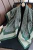 Women' Green Scarf 90X90 - Geometric Elegance in Bottle Green